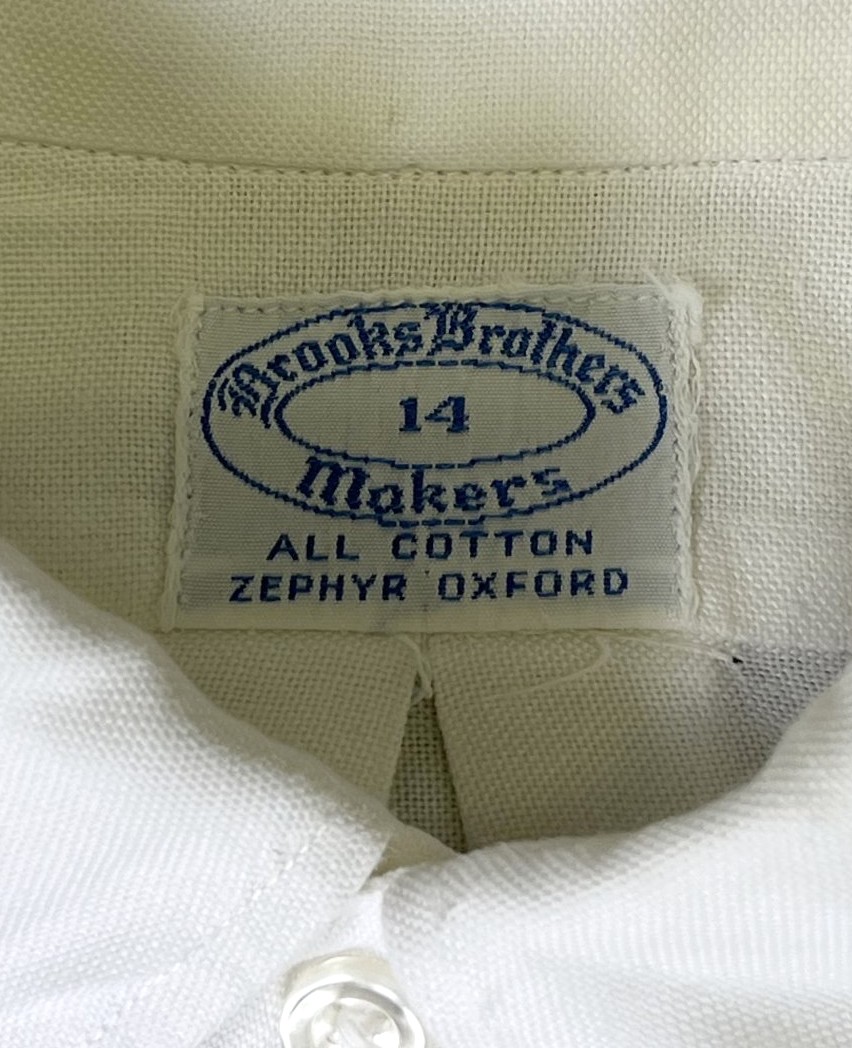 画像2: 60'S BROOKS BROTHERS "MAKERS" 6ボタン オックスフォード 半袖 BDシャツ ホワイト USA製 (VINTAGE)