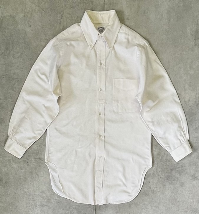 画像1: 60'S BROOKS BROTHERS "MAKERS" 6ボタン オックスフォード BDシャツ 生成り USA製 (VINTAGE)
