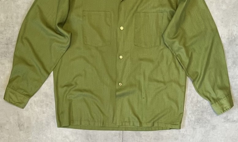 画像: 60'S TOWNCRAFT "PENN-PREST" オープンカラーシャツ オリーブ (VINTAGE)