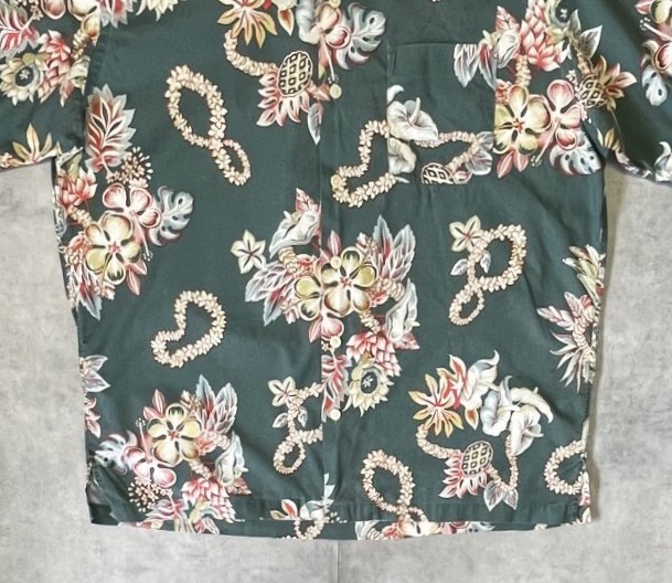 画像: 90'S RALPH LAUREN "POLO SPORT" コットン 半袖 オープンカラーシャツ オリーブ/花柄 (VINTAGE)