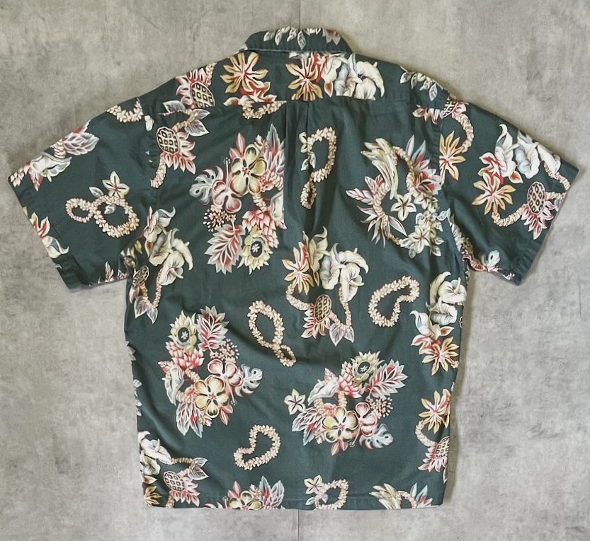 画像3: 90'S RALPH LAUREN "POLO SPORT" コットン 半袖 オープンカラーシャツ オリーブ/花柄 (VINTAGE)