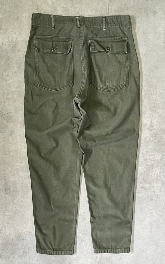 画像3: 70'S アメリカ軍 US ARMY "OG107" コットンサテン ベイカーパンツ ミリタリーグリーン (VINTAGE)