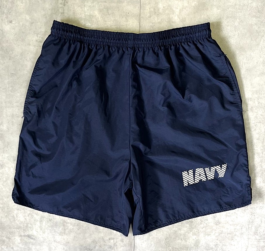 画像1: アメリカ軍 US NAVY ナイロン トレーニングショーツ ネイビー (VINTAGE)