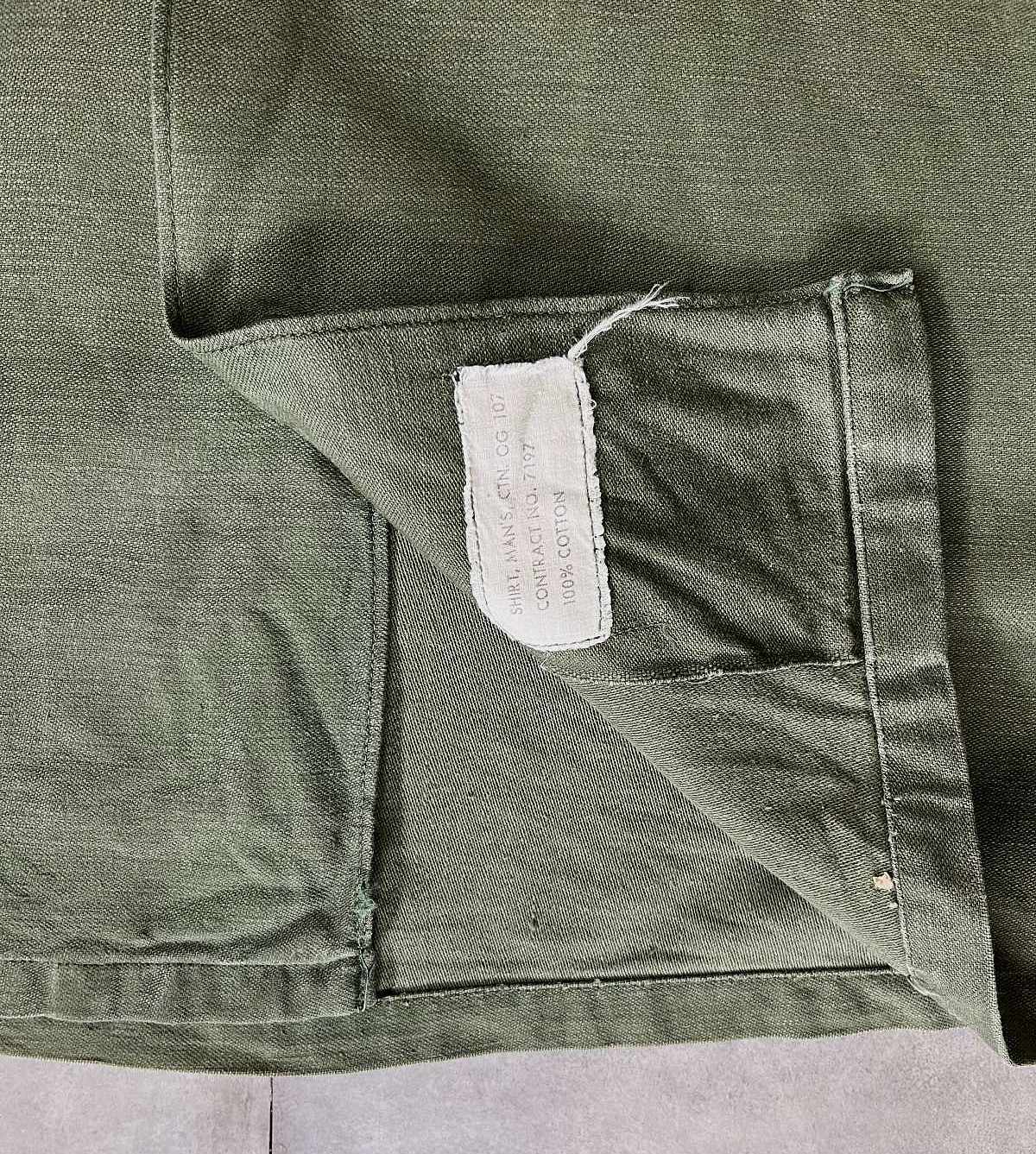 画像3: 60'S アメリカ軍 US ARMY OG107 コットンサテン ユーティリティシャツ (VINTAGE)