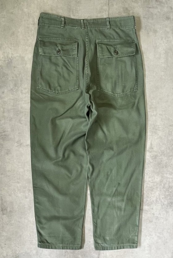 画像4: 60'S アメリカ軍 US ARMY "OG107" コットンサテン ベイカーパンツ WALDESジップ ミリタリーグリーン (VINTAGE)
