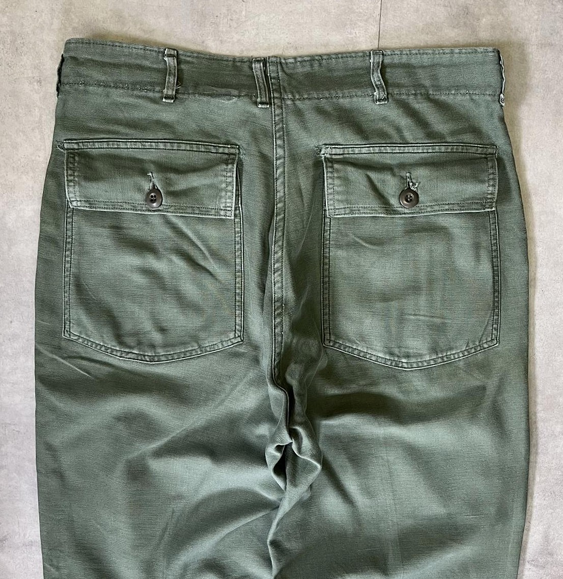 画像: 60'S アメリカ軍 US ARMY "OG107" コットンサテン ベイカーパンツ WALDESジップ ミリタリーグリーン (VINTAGE)