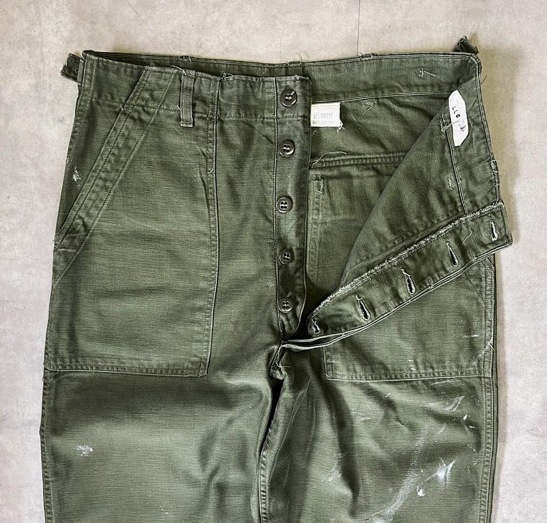 画像: 60'S アメリカ軍 US ARMY "OG107" 初期モデル コットンサテン 平ボタン ベイカーパンツ (VINTAGE)