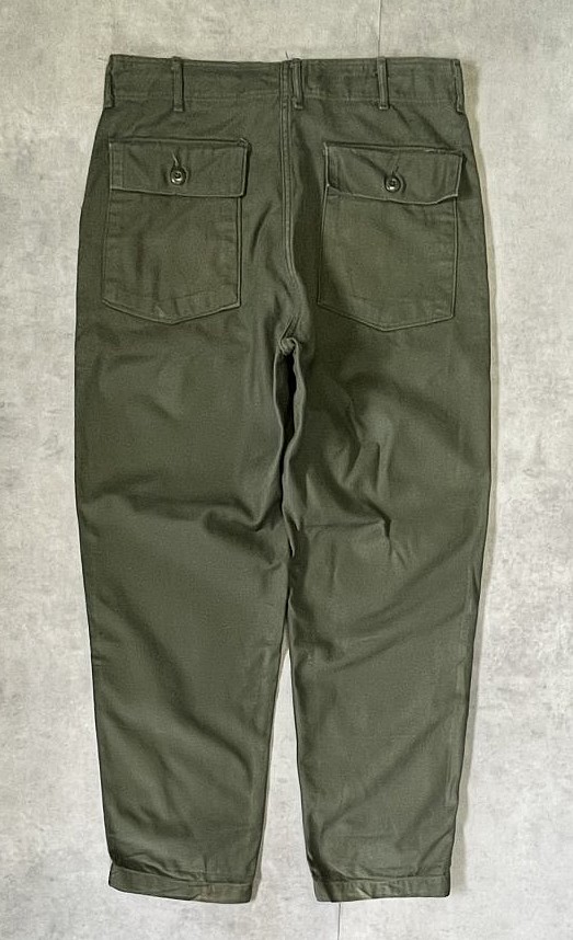 画像3: 70'S アメリカ軍 US ARMY "OG107" コットンサテン ベイカーパンツ ミリタリーグリーン (VINTAGE)