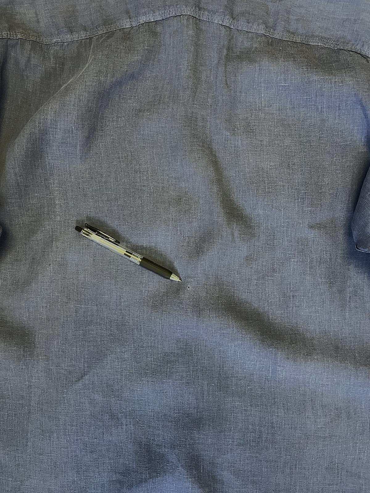 画像7: 90'S RALPH LAUREN チンスト＆マチ付き リネンシャツ ダークブルー (VINTAGE)