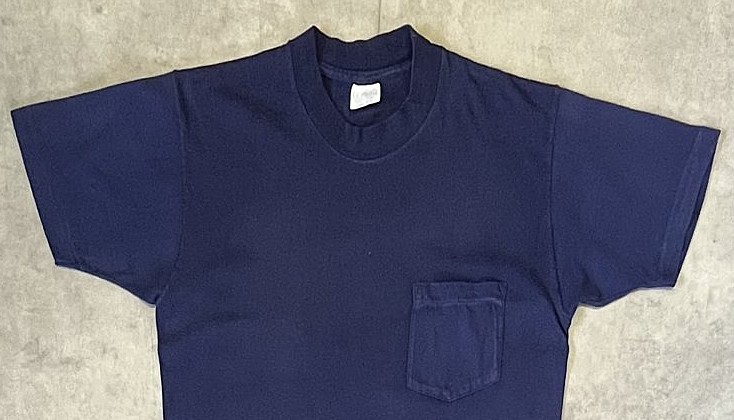画像: 70'S BRENT シングルステッチ 耳付きポケット 半袖 Tシャツ ネイビー (VINTAGE)