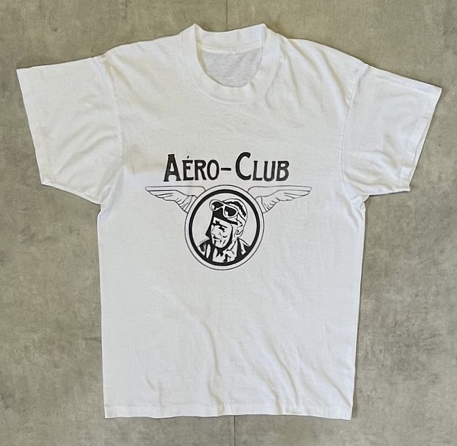 画像1: 80'S AERO-CLUB シングルステッチ 半袖 Tシャツ ホワイト (VINTAGE)
