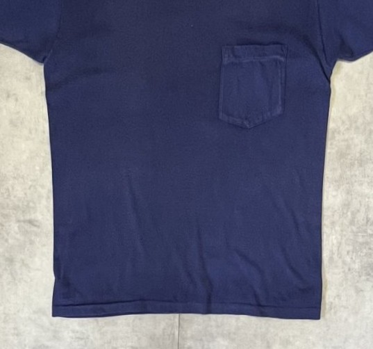 画像: 70'S BRENT シングルステッチ 耳付きポケット 半袖 Tシャツ ネイビー (VINTAGE)
