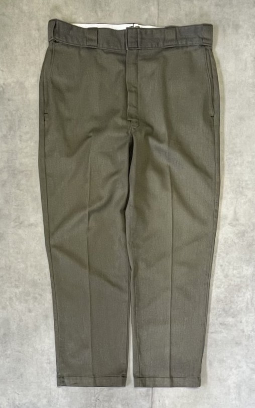 画像3: 80'S DICKIES 874 チビタグ ワークパンツ フェードオリーブ W33L29 USA製 (VINTAGE)