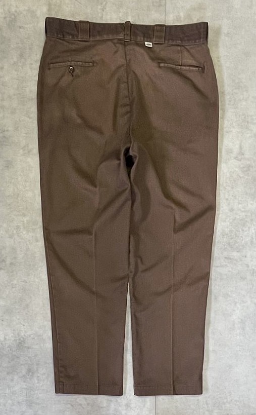 画像1: 80'S DICKIES 874 チビタグ ワークパンツ フェードブラウン W38L31 42TALONジップ USA製 (VINTAGE)