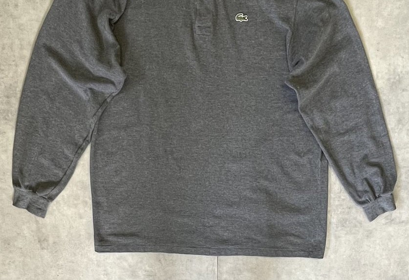 画像: 80'S CHEMISE LACOSTE 長袖 ポロシャツ ダークグレーヘザー フランス製 (VINTAGE)