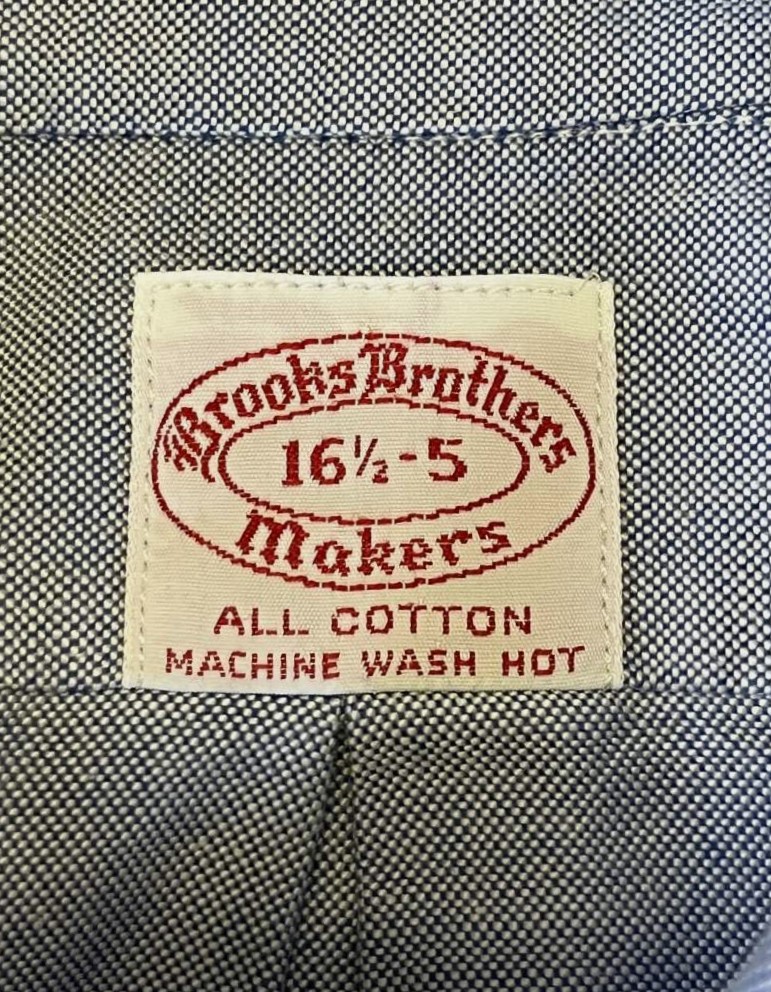 画像2: 70'S BROOKS BROTHERS "MAKERS" 6ボタン オックスフォード BDシャツ ブルー USA製 (VINTAGE)