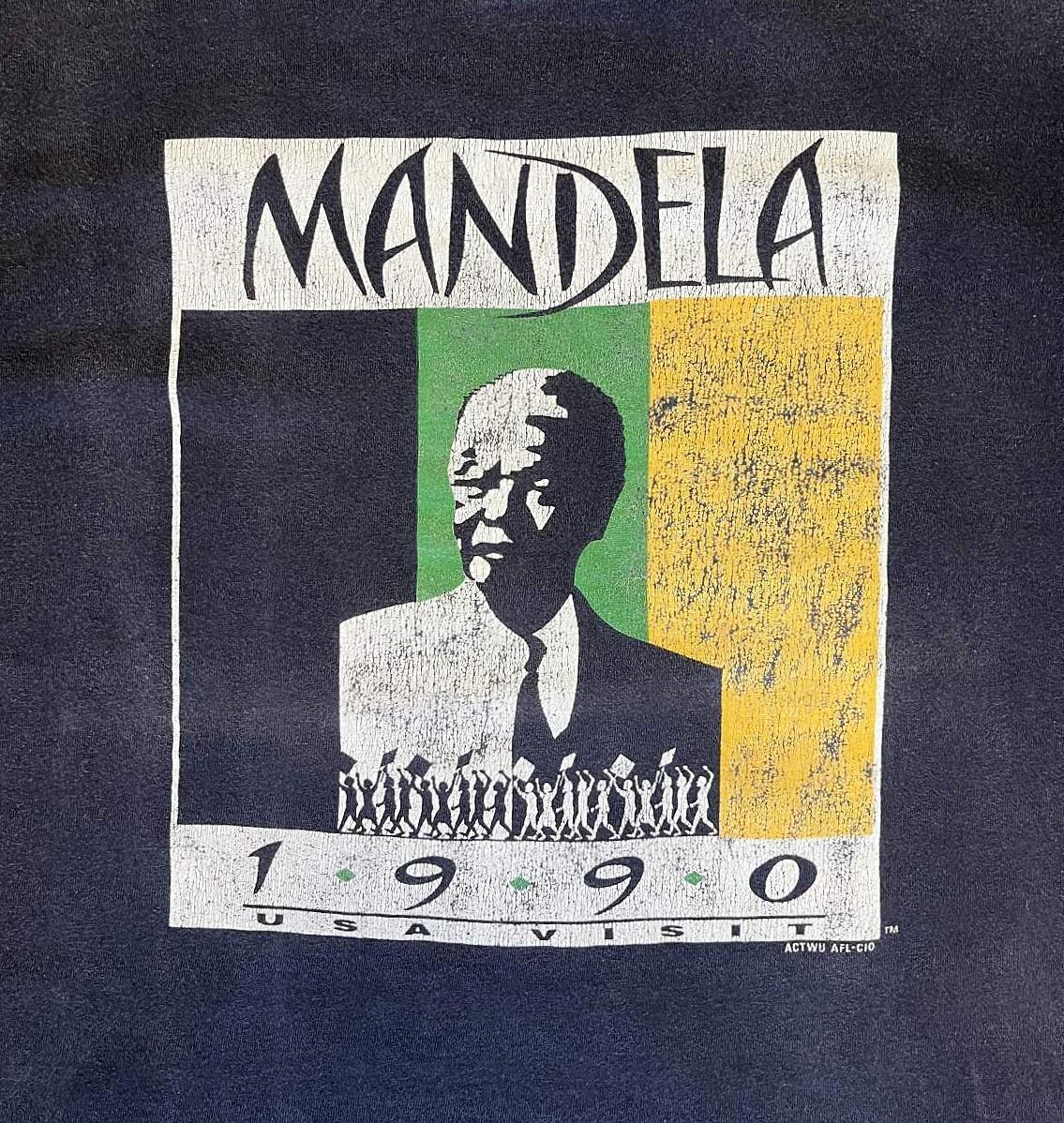 画像3: 90'S NELSON MANDELA シングルステッチ 半袖 Tシャツ ブラック USA製 (VINTAGE)