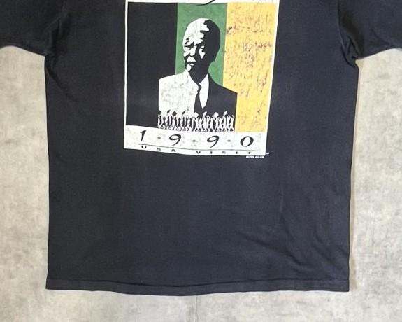 画像: 90'S NELSON MANDELA シングルステッチ 半袖 Tシャツ ブラック USA製 (VINTAGE)