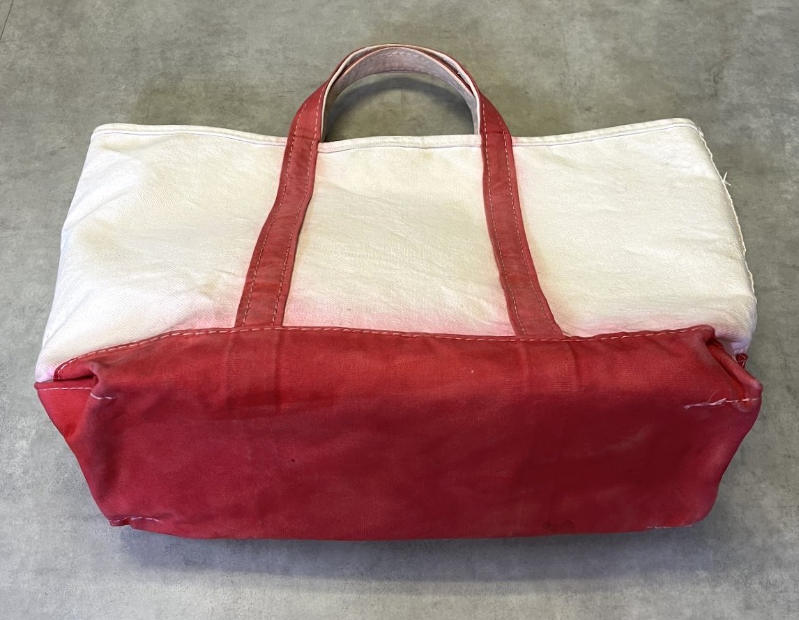 画像: 80'S LL Bean 2色タグ キャンバス トートバッグ レッド/オフホワイト USA製 (VINTAGE)