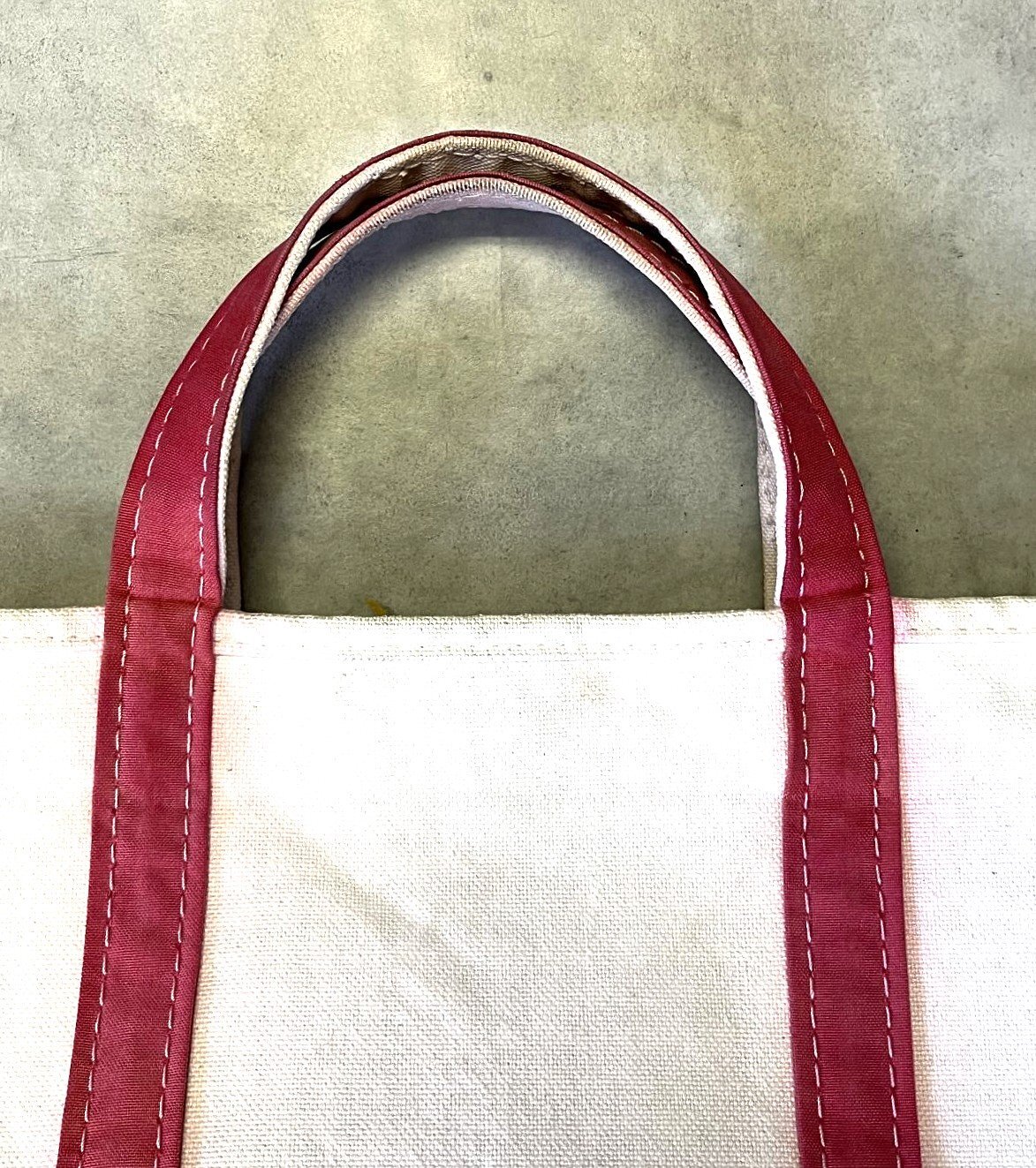 画像: 80'S LL Bean 2色タグ キャンバス トートバッグ レッド/オフホワイト USA製 (VINTAGE)