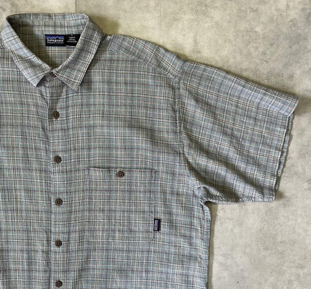 画像3: 01'S PATAGONIA オーガニックコットン 半袖 ACシャツ チェック柄 ポルトガル製 (VINTAGE)