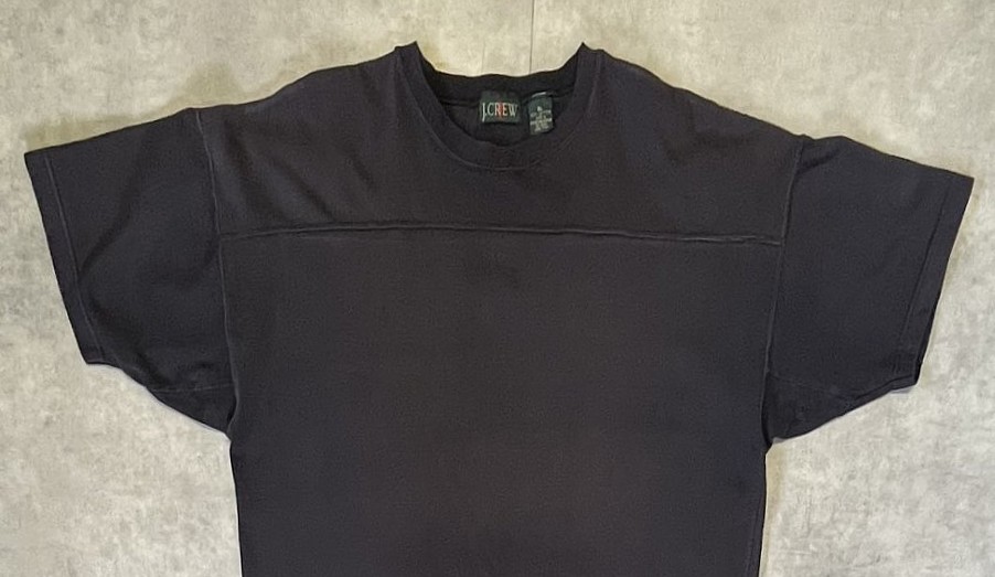 画像: 90'S J.CREW 旧タグ 半袖 フットボール Tシャツ ブラック (VINTAGE)