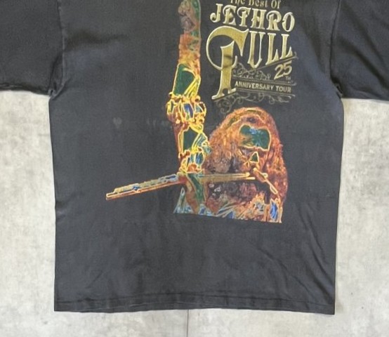 画像: 90'S JETHRO TULL "25th ANNIVERSARY TOUR" 両面プリント シングルステッチ 半袖 Tシャツ フェードブラック (VINTAGE)