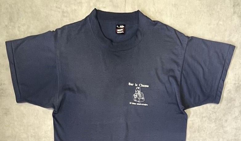画像: 90'S BAR LE CHAMO シングルステッチ 半袖 Tシャツ フェードネイビー (VINTAGE)