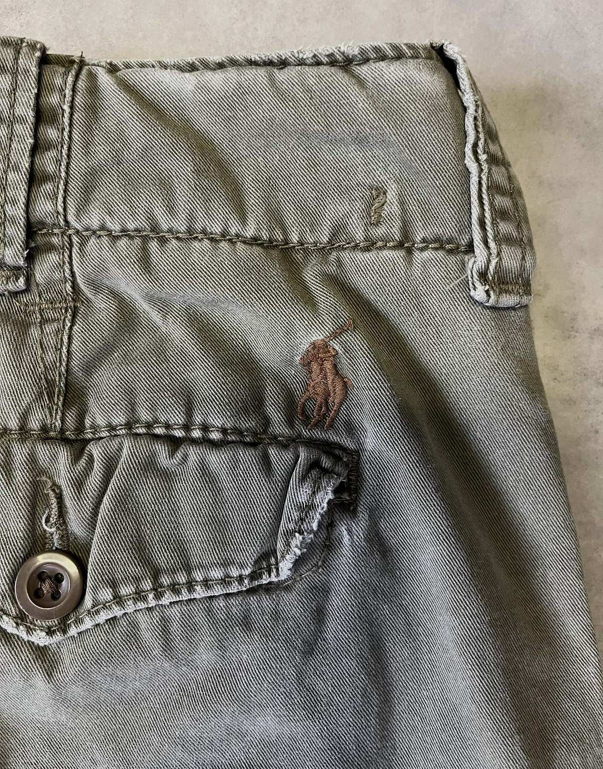 画像6: 90'S RALPH LAUREN ノープリーツ ミリタリーチノショーツ オリーブ (VINTAGE)