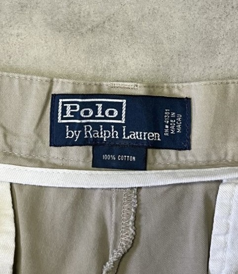 画像2: 90'S RALPH LAUREN ノープリーツ チノショーツ ベージュ (VINTAGE)