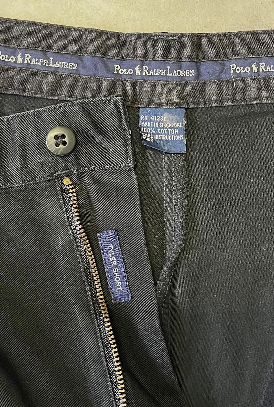 画像2: 90'S RALPH LAUREN "TYLER SHORT" ツープリーツ チノショーツ ブラック (VINTAGE)