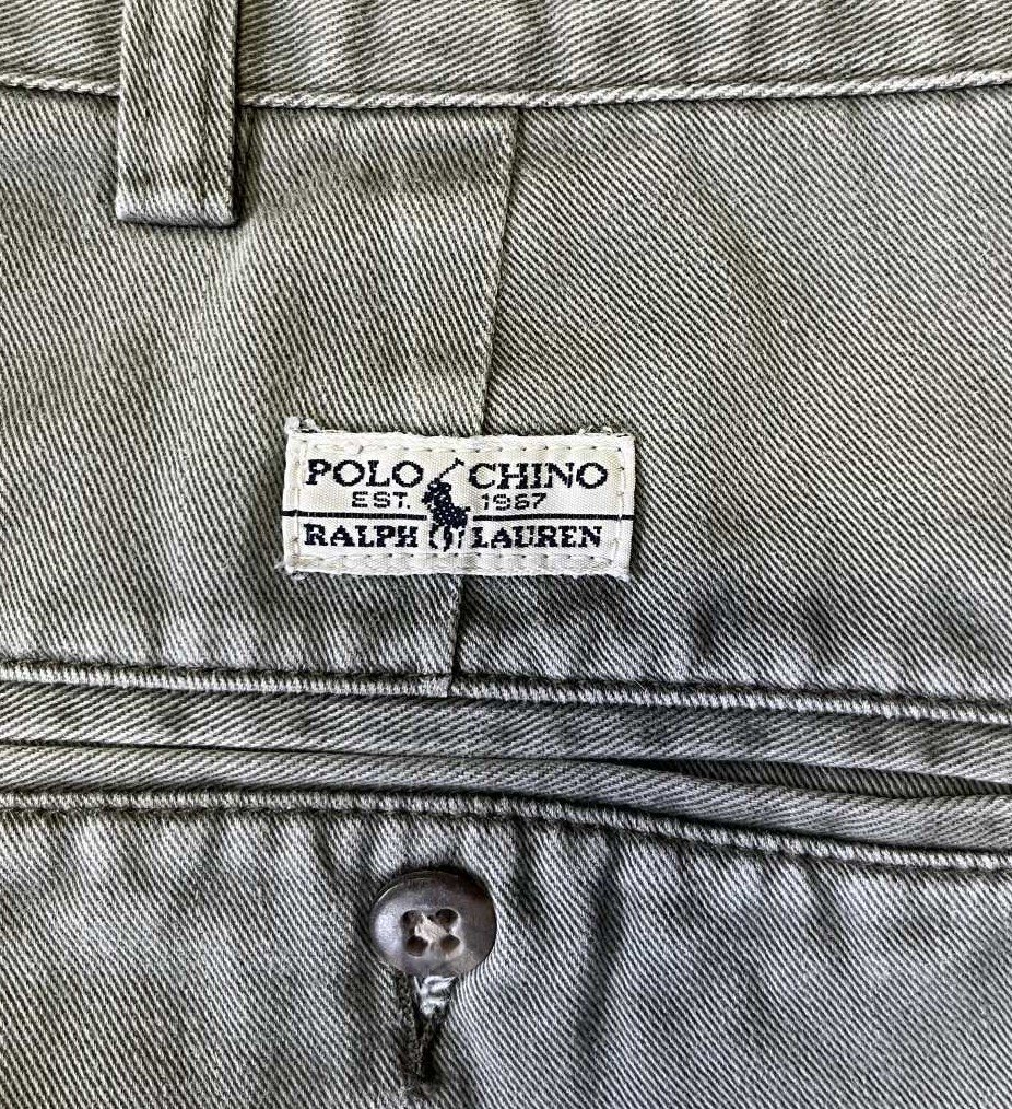 画像6: 90'S RALPH LAUREN "TYLER SHORT" ツープリーツ チノショーツ カーキ (VINTAGE)