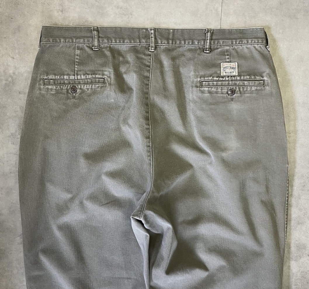 画像: 90'S RALPH LAUREN "ボックスロゴ" ツープリーツ チノパンツ カーキ (VINTAGE)