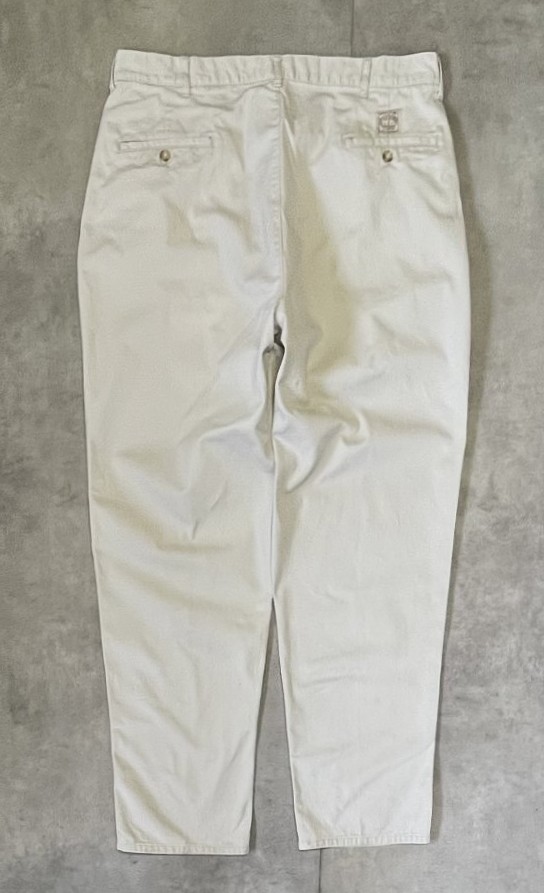 画像3: 90'S RALPH LAUREN "ボックスロゴ" ツープリーツ チノパンツ オフホワイト (VINTAGE)