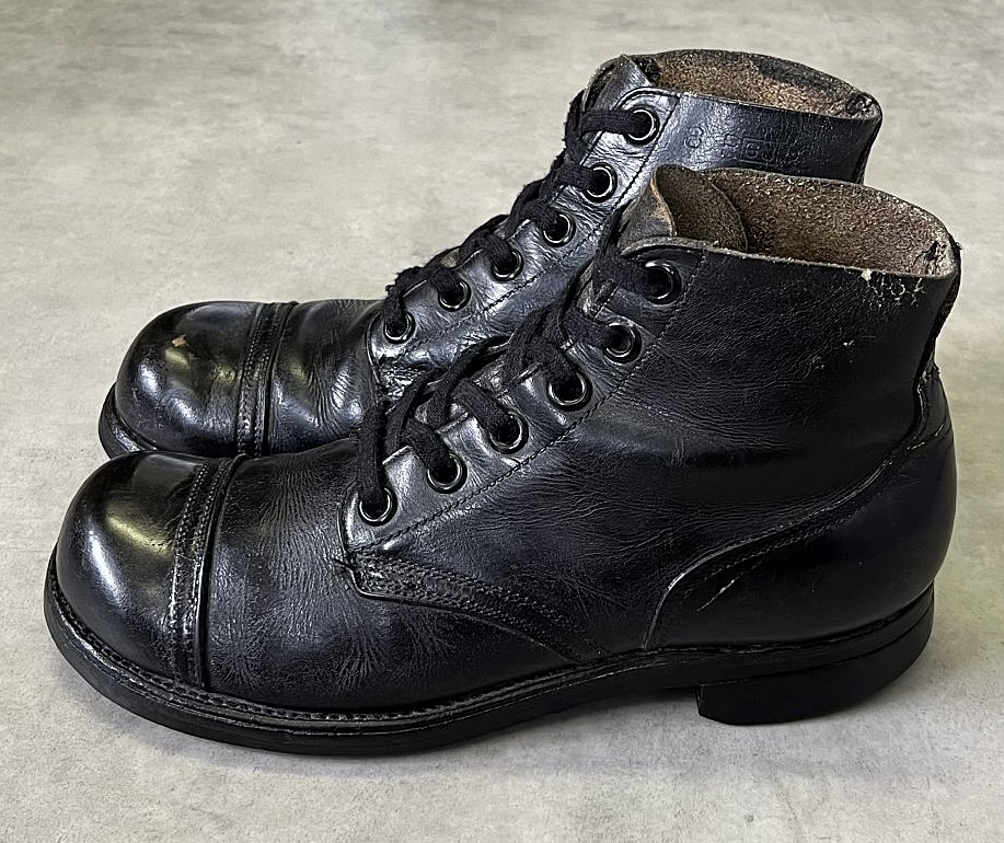 画像2: 60'S アメリカ軍 US ARMY キャップトゥ レザー コンバットブーツ ブラック (VINTAGE)