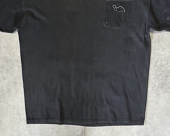 画像: 90'S CAMEL 両面プリント ポケット付き 半袖 Tシャツ フェードブラック (VINTAGE)