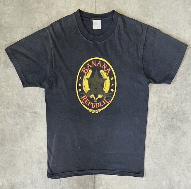 画像1: 80'S BANANA REPUBLIC シングルステッチ 半袖 Tシャツ フェードブラック (VINTAGE)