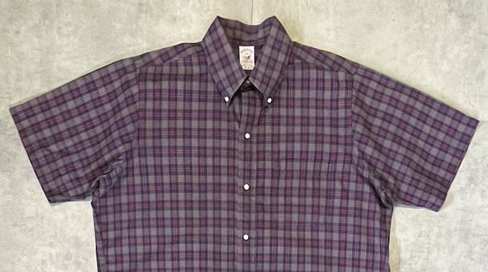 画像: 80'S BROOKS BROTHERS "MAKERS" 6ボタン ポプリン 半袖 BDシャツ チェック柄 USA製 (VINTAGE)