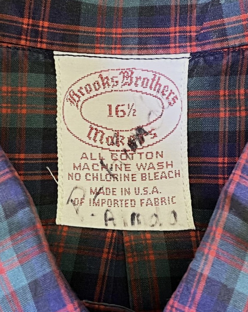 画像2: 80'S BROOKS BROTHERS "MAKERS" 6ボタン ポプリン 半袖 BDシャツ チェック柄 USA製 (VINTAGE)