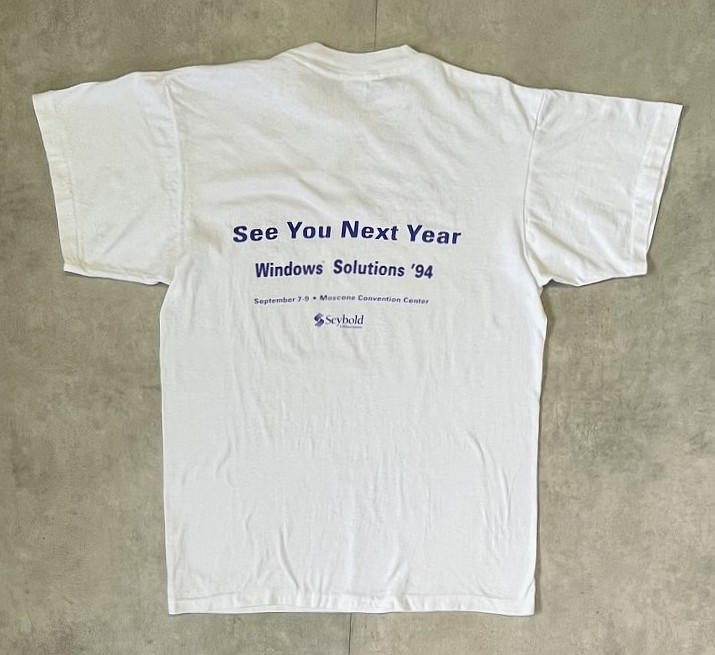 画像4: 90'S WINDOWS SOLUTIONS '94 シングルステッチ 両面プリント 半袖 Tシャツ ホワイト USA製 (VINTAGE)
