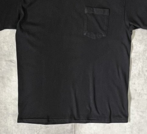 画像: 90'S HANES シングルステッチ ポケット付き 半袖 Tシャツ ブラック ジャマイカ製 (VINTAGE)