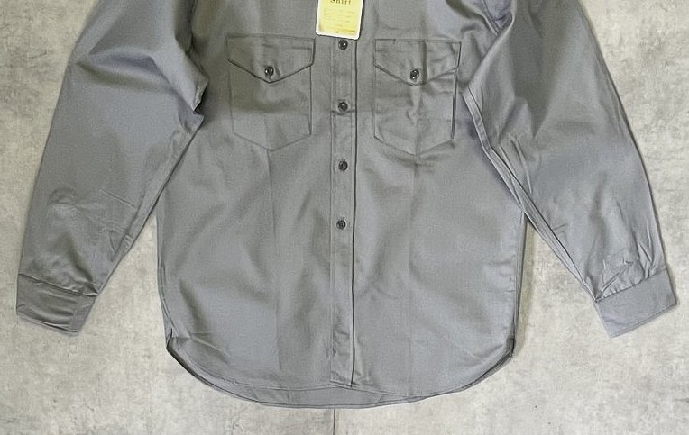 画像: 50'S BIG SMITH コットン100% マチ付き 長袖 ワークシャツ グレー USA製 (DEADSTOCK)