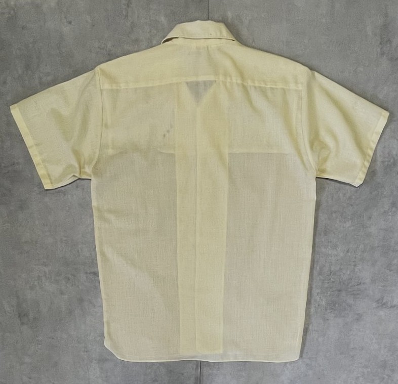 画像3: 60'S SEARS 三角タグ 半袖 オープンカラーシャツ イエロー/マスタード (VINTAGE)