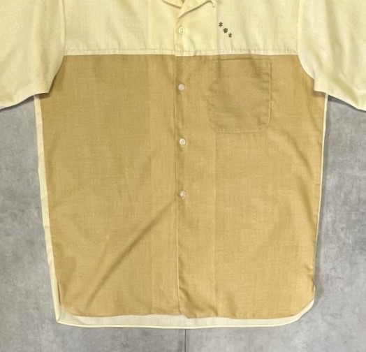 画像: 60'S SEARS 三角タグ 半袖 オープンカラーシャツ イエロー/マスタード (VINTAGE)