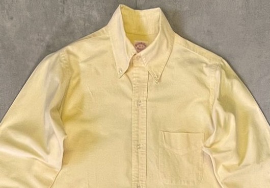 画像: 70'S BROOKS BROTHERS "MAKERS" 6ボタン オックスフォード 長袖 BDシャツ イエロー USA製 (VINTAGE)