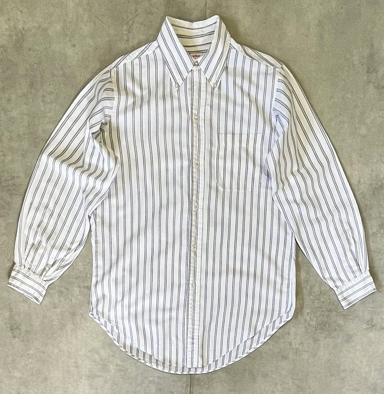 画像1: 70'S BROOKS BROTHERS "MAKERS" 6ボタン オックスフォード 長袖 BDシャツ ストライプ USA製 (VINTAGE)