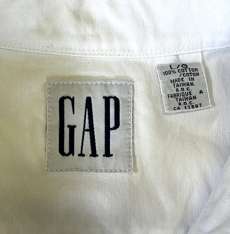 画像2: 90'S GAP 旧タグ オックスフォード 長袖 BDシャツ ホワイト (VINTAGE)