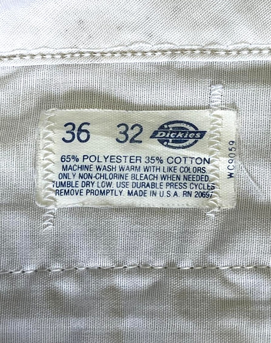 画像4: 80'S DICKIES 874 チビタグ ポプリン ワークパンツ ベージュ W36L32 USA製 (VINTAGE)