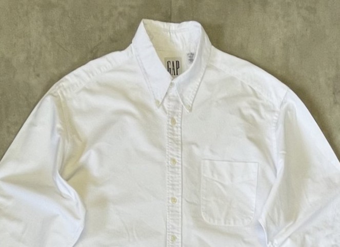 画像: 90'S GAP 旧タグ オックスフォード 長袖 BDシャツ ホワイト (VINTAGE)