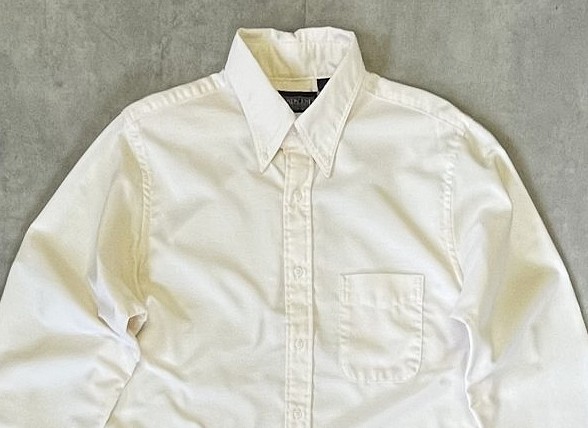 画像: 90'S LANDS' END オックスフォード 長袖 BDシャツ 生成り USA製 (VINTAGE)